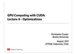 GPU Computing with CUDA Lecture 4