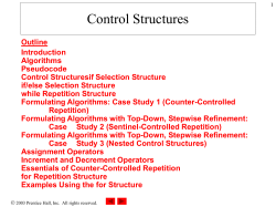 Chapter 2 - Control Structures
