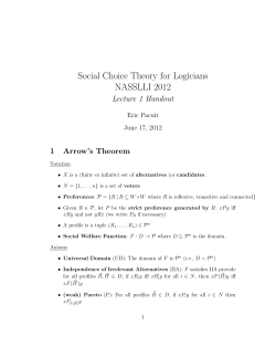 Social Choice Theory Handout #1