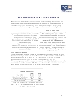 Benefits of Making a Stock Transfer Contribution