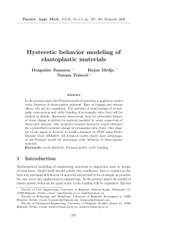 Hysteretic behavior modeling of elastoplastic materials