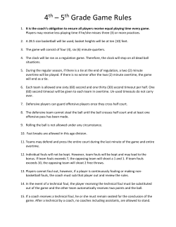 4th-5th Grade Game Rules - Bourbonnais Township Park District