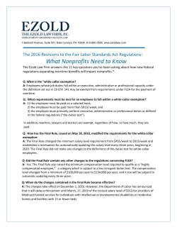 FLSA Fact Sheet - The Nonprofit Center at La Salle University