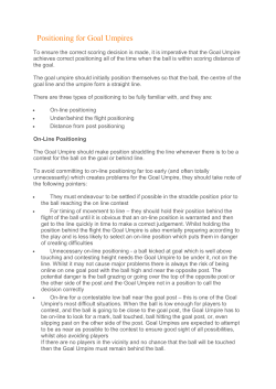 Positioning for Goal Umpires