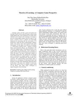 Theories of learning: a computer game perspective