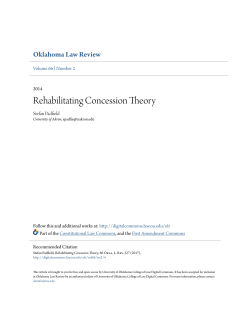 Rehabilitating Concession Theory - University of Oklahoma College