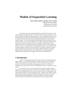 Models of Sequential Learning
