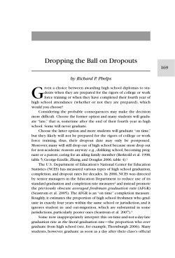 Dropping the Ball on Dropouts - Nonpartisan Education Review