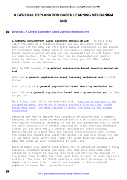 A General Explanation Based Learning Mechanism And