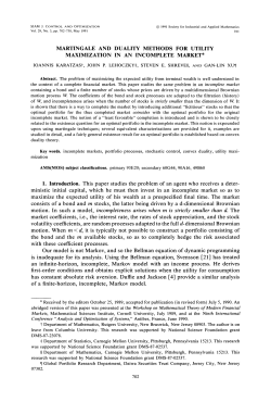MARTINGALE AND DUALITY METHODS FOR UTILITY