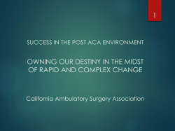 Strategic Management - California Ambulatory Surgery Association