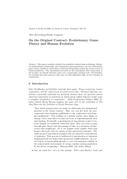 On the Original Contract: Evolutionary Game Theory and Human