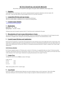 scys coastal league rules - Charleston Area Soccer Referee