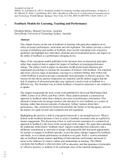 Feedback Models for Learning, Teaching and