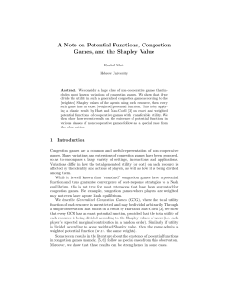 A Note on Potential Functions, Congestion Games, and the