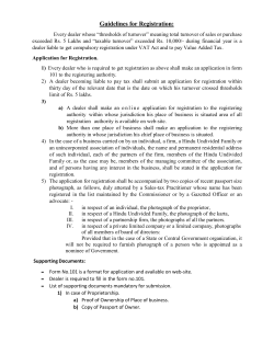 Guidelines for Registration