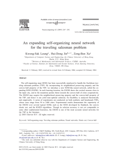 An expanding self-organizing neural network for the traveling