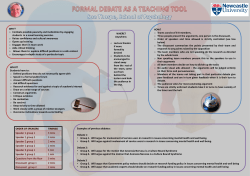 Teams consist of 6-8 members. Three people present the arguments