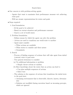 Search Intro &bull; Our concern is with problem
