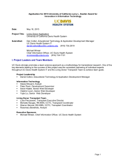 Living Donor Application - University of California | Office of The