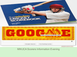 Intro To Cricket Scoring - Manly Warringah Junior Cricket Association