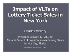 Impact of VLTs on Lottery Ticket Sales in New York