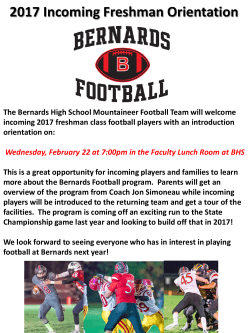 2017 Incoming Freshman Orientation for