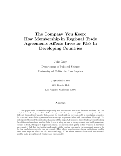 How Membership in Regional Trade Agreements