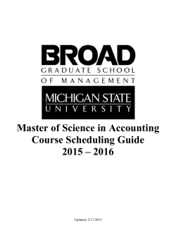 Master of Science in Accounting Course Scheduling Guide 2015