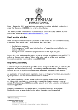 From 1 September 2007 small societies are required to register with