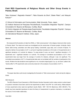 Field REG experiment of Religious Rituals and Other Events in Brazil