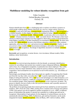 Multilinear modeling for robust identity recognition from gait