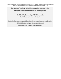 A tool for measuring and improving firefighter situation awareness