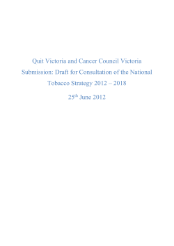 Quit Victoria and Cancer Council Victoria Submission: Draft for