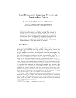 Local Dynamics in Bargaining Networks via Random