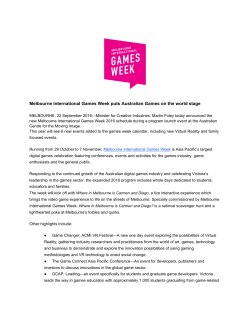 22/09/2016 Melbourne International Games Week puts Australian