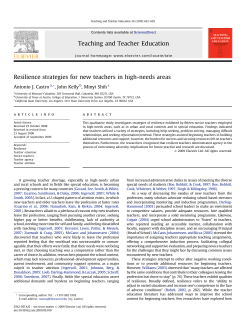 Resilience strategies for new teachers in high