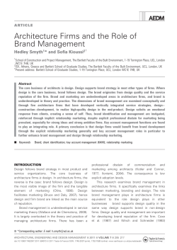 Architecture Firms and the Role of Brand Management