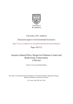 Incentive-Based Policy Design for Pollution Control and Biodiversity