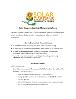 Solar Gardens Institute Membership Form