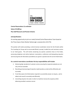 As a Reservations Agent you will be responsible for recording and