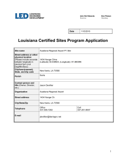 Minimum Criteria Check List - Louisiana Site Selection Center