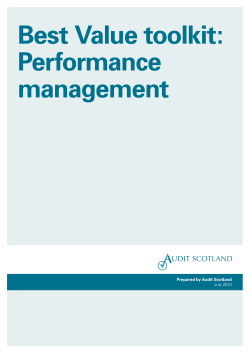 Best Value toolkit: Performance management