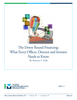 The Down Round Financing: What Every Officer, Director and