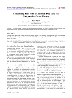 Scheduling Jobs with a Common Due Date via Cooperative Game