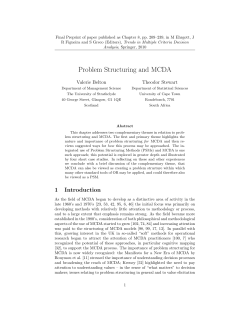Problem Structuring and MCDA - School of Education