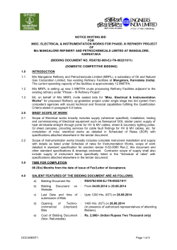 annexure-1 - Mangalore Refinery and Petrochemicals Limited