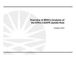 20161012 RSC Item 04a MISO Study of EPA CSAPR Update Rule