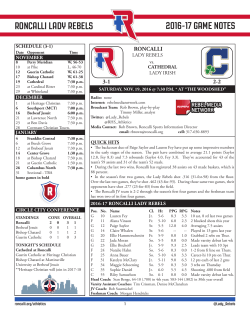 roncalli lady rebels 2016-17 game notes