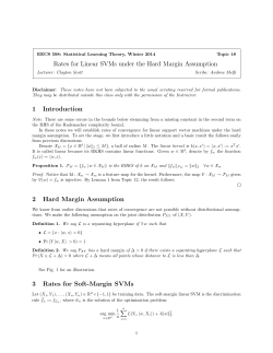 Rates for Linear SVMs under the Hard Margin Assumption 1
